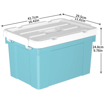 Cetomo Lidded Storage Bin with Handle, Tote Organizing Container with Durable Lid and Secure