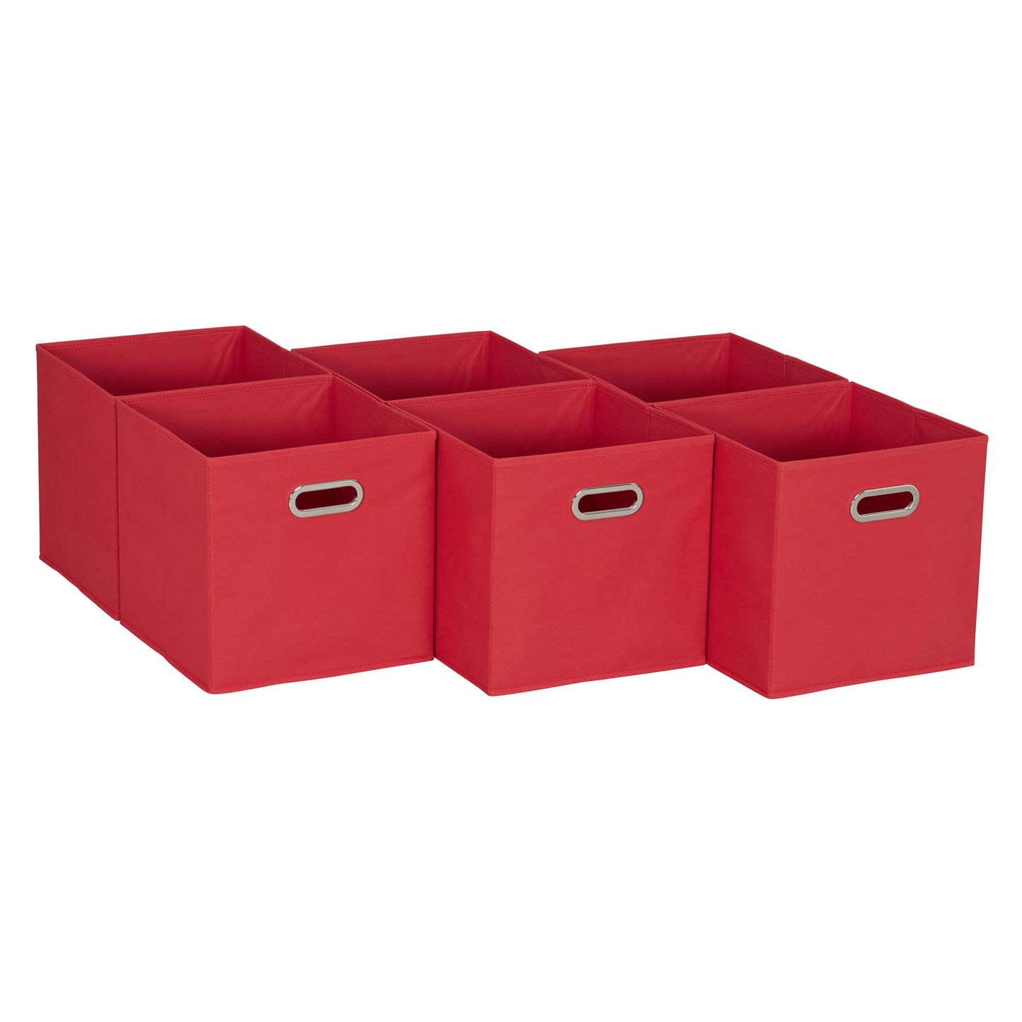 Household Essentials Foldable Fabric Storage Cubes 6-Pack – 11x11x11 Stackable Non-Woven Bins with