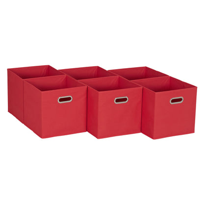 Household Essentials Foldable Fabric Storage Cubes 6-Pack – 11x11x11 Stackable Non-Woven Bins with
