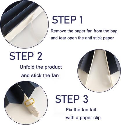 Blue Party Decorations,Blueberry Party Decorations Decorations Party Paper Fans Bulk 8in,Graduation Decoration Classroom Decor, Western Themed Party Decorations 30 Color DIY Set （Deep Blue）