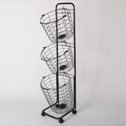 3 Tier Laundry Basket with Rolling Lockable Wheels Wire Metal Sorter Storage Trolley Shelf Basket Durable Metal Sorter Clothes Storage Trolley Shelf with Removable Hamper for Organizing Clothes