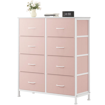 OLIXIS 8 Drawer Storage Dresser for Bedroom, Closet Organizers Units, Pink