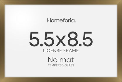 Homeforia 5.5 x 8.5 Business License Frame Bronze, High End Metal 5.5x8.5 Certificate Frame, 8.5x5.5 Document Frames for Wall or Tabletop, 5.5 by 8.5 Picture Frames, Tempered Glass, Wall Kit, Set of 1