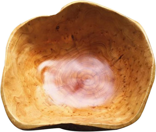 Wooden Bowl Decorative Natural Wood Fruit Bowl, Irregular Creative Wood Bowls, Rustic Hand Carved Candy Snack Keys Serving Bowls for Home Decor (14"-16" Diameter)