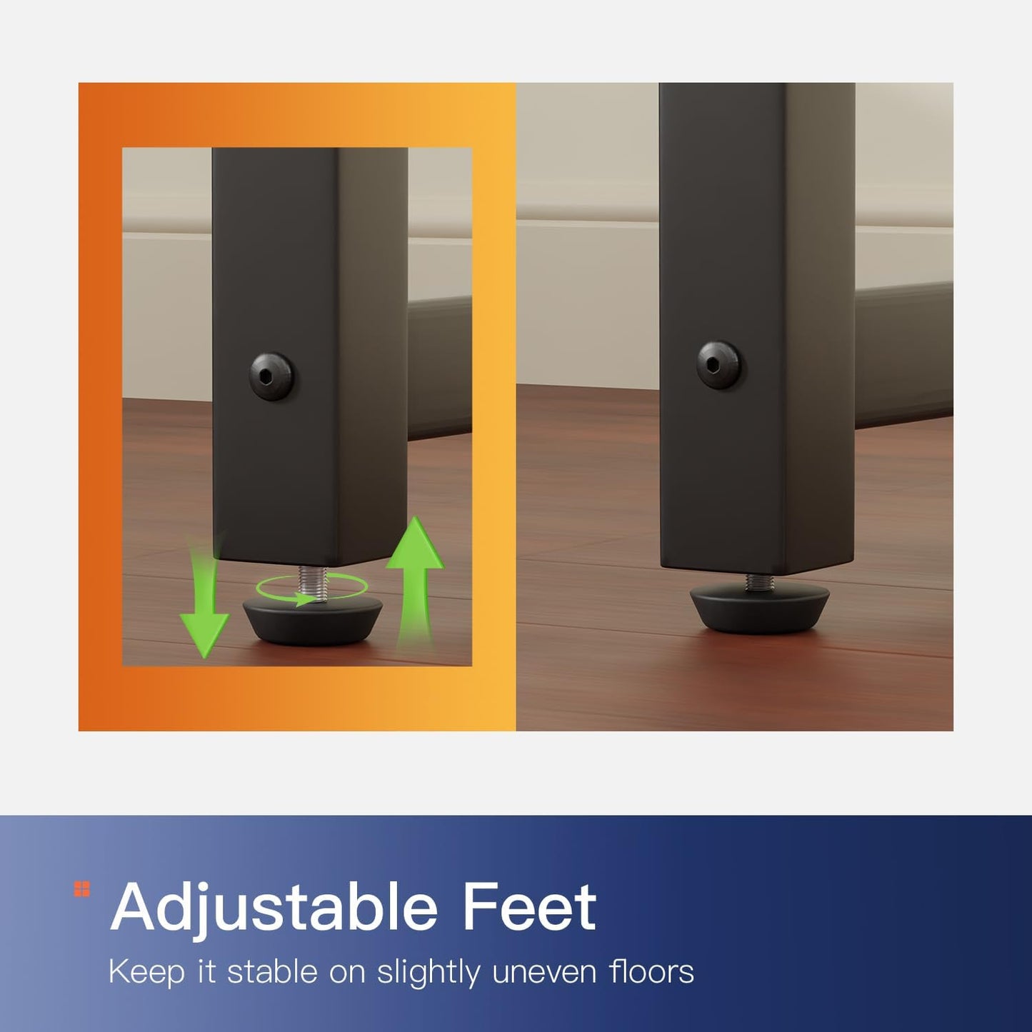 PayLessHere | 32 Inch Computer Desk | Vintage | Office Desk with Metal Frame, Adjustable Feet | Water-Resistant, Scratchproof Surface | Sturdy Writing Table for Home Office or Study | Pack of 1