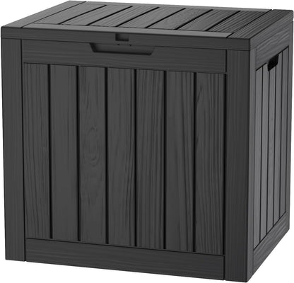 30 Gallon Double-Wall Resin Deck Box - Lockable Waterproof Outdoor Storage Box, 151lbs Capacity & Doubles as Seating for Patio Furniture - Garden Tools, Pool Accessories (Black)
