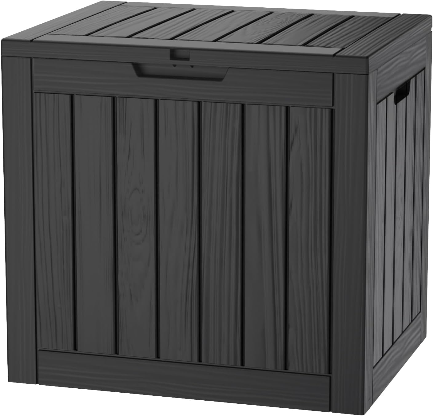 35 Gallon Lockable Resin Deck Box, Waterproof & UV-Resistant Outdoor Storage Box for Outdoor Cushion Storage, Garden Tools & Pool Accessories Storage, Black