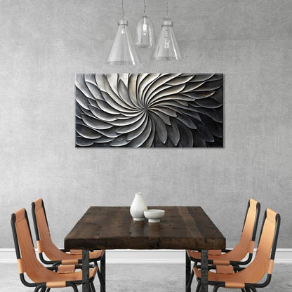 LASMOND Abstract Black and White Wall Art for Living Room Modern Canvas Print Painting Lines Flower Floral Large Artwork Bedroom Home Office Wall Décor (30x16 Inches)