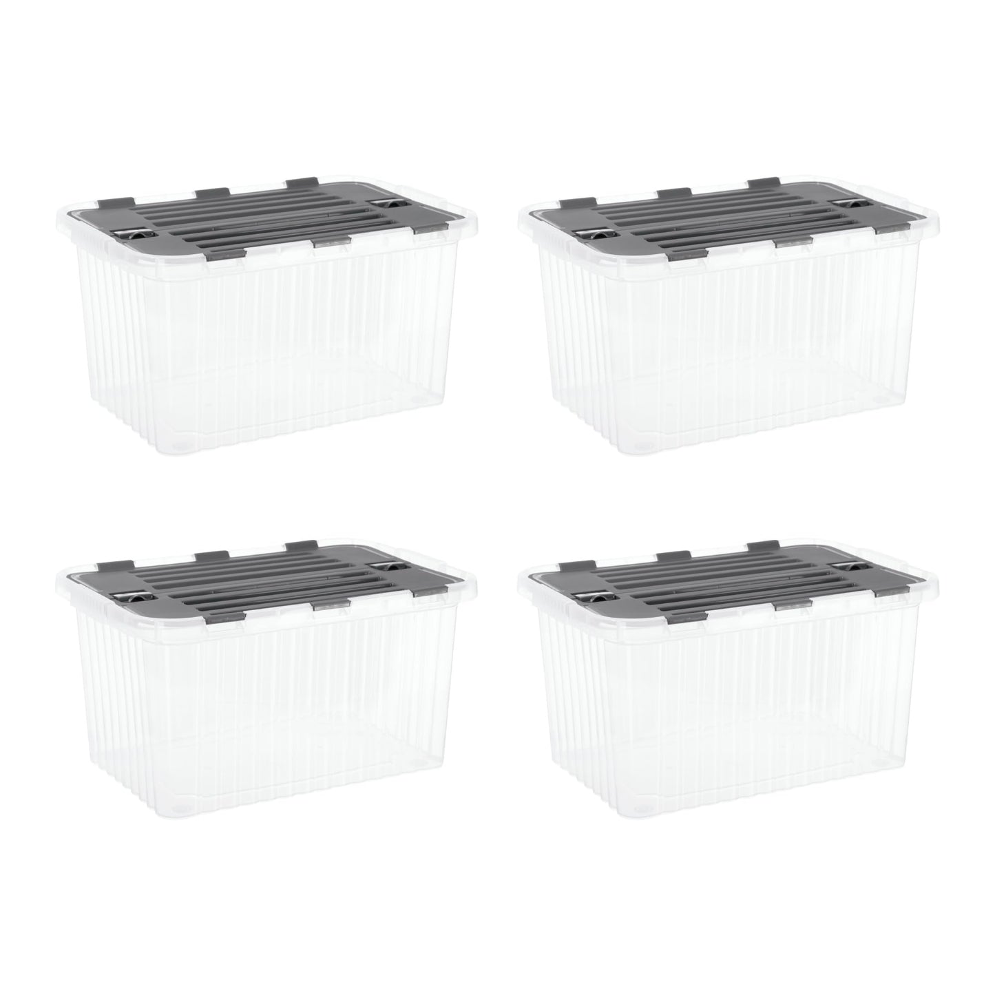 Superio Storage Bins with Lids, Clear Plastic Containers for Organizing, Stackable Totes, BPA Free