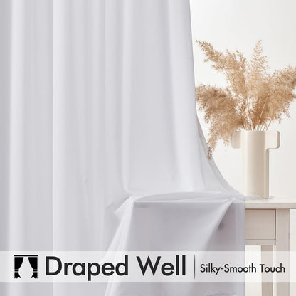 MIULEE White Privacy Sheer Curtains That Let Light in 102 Inches Long Non-See-Through Semi Sheer Curtains Light Filtering Window Curtain Drapes for Living Room Bedroom 2 Panels Set 42 X 102