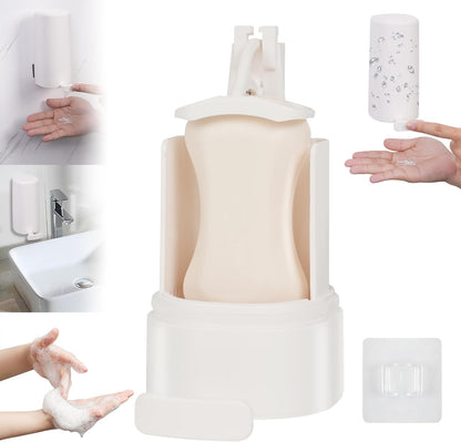 Bar Soap Dispenser & Grinder - Wall-Mounted Hygienic Soap Shaver with One-Touch Operation, No Drilling Easy Install for Bathroom/Kitchen (White, NO SOAP) - Perfect for Handmade Soap & Skincare