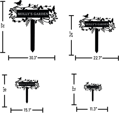 Customized Bird Names Garden Metal Stake Sign, Patio & Lawn Decor