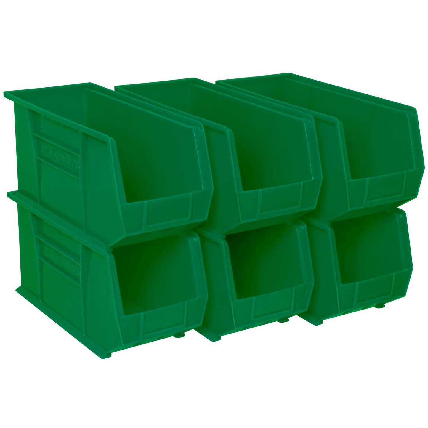 Akro-Mils 30265 AkroBins Plastic Storage Bins, 18"x8.25"x9", Green, 6-Pack