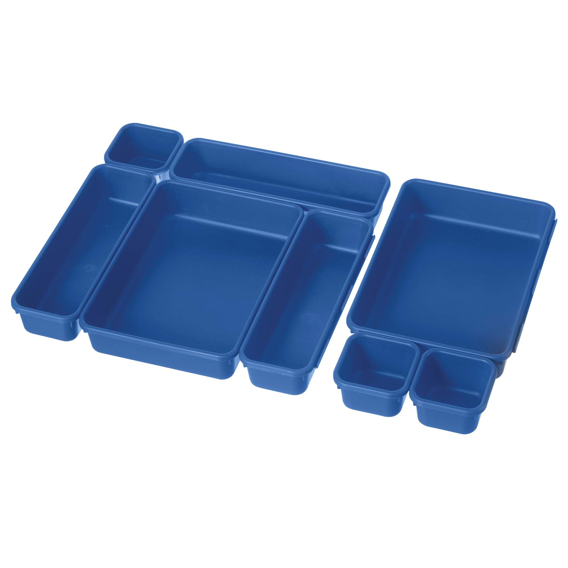 Oggi 8 Pack Interlocking Drawer Organizers & Storage Bins -Bathroom, Office, & Kitchen