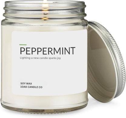 1OAK Soy Wax Scented Candles - Peppermint Candle - Scented Candles for Home (7oz.)