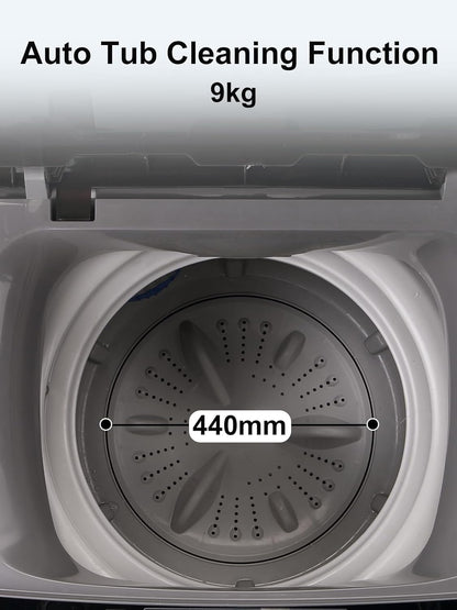 25 lbs Full Automatic Washing Machine with LED Display Compact Washing Machine with Drain Dump, 10 Wash Programs and 8 Water Levels Ideal for Dorms, Apartments, RV, Grey
