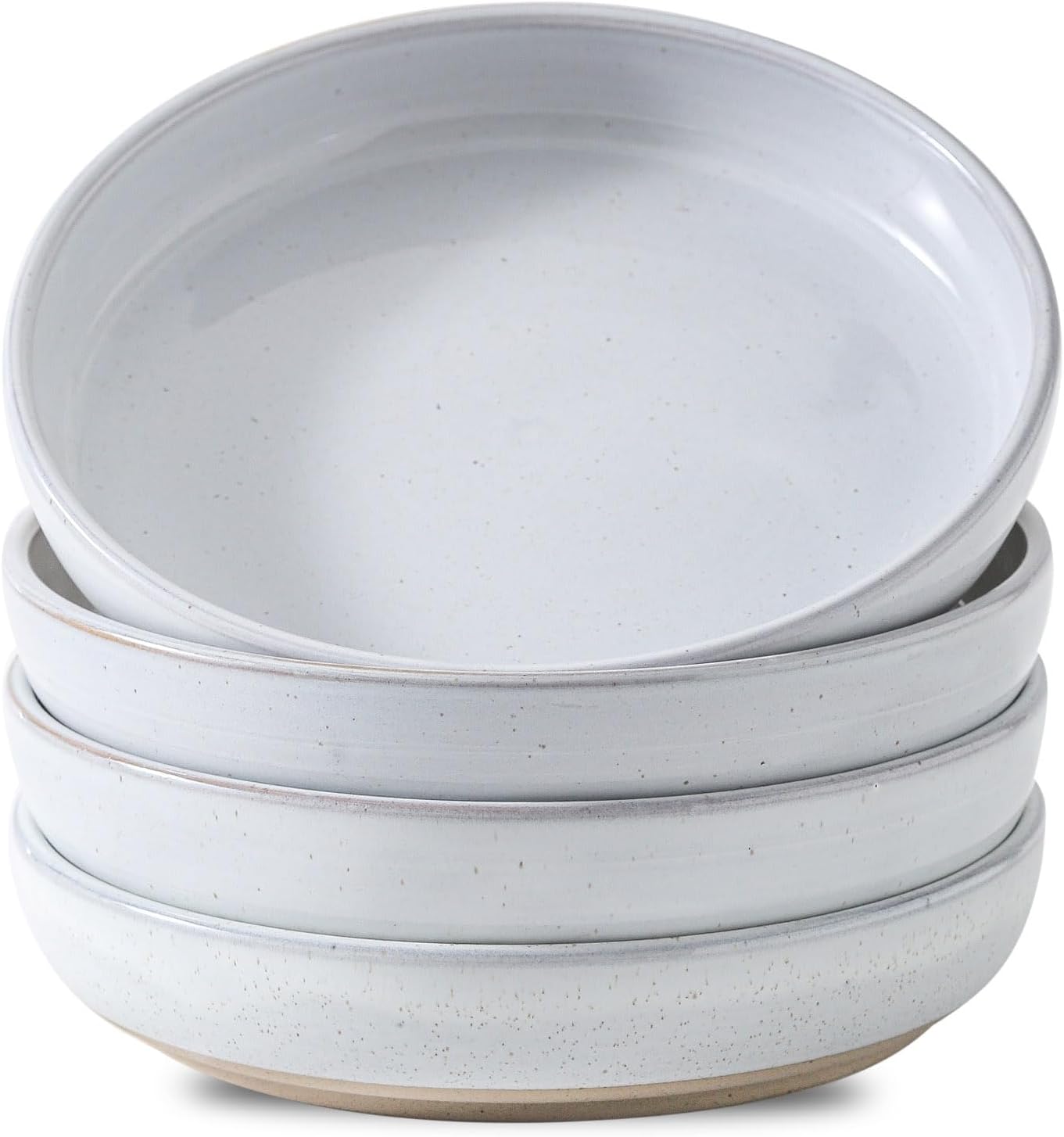 Pasta Bowls 26 OZ,Ceramic Salad Serving Bowls Set of 4,Large 8.2 inch Shallow Bowls Plates for Soup,Fruit,Noodle,Dinner,Dishwasher & Microwave Safe,White