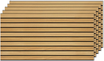 IZODEKOR 3D Wood Effect Wall Panels - Faux Wood Paneling for Living Room, Kitchen, Bathroom and More | Natural Wood Look | Easy Application | Light Wood - Pack of 5, Covers 25 sq ft