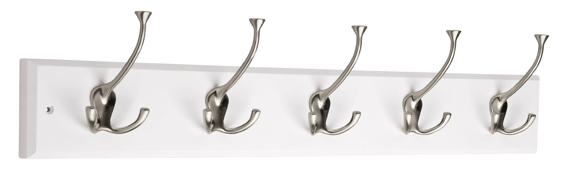 Liberty Hardware 129848 Wall Mounted Coat Rack with 5 Decorative Hooks, 27-Inch, Satin Nickel and