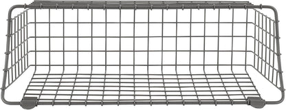 Spectrum Extra Large Wire Wall Mount Storage Basket Industrial Gray, Vintage Wire Basket Wall Mount