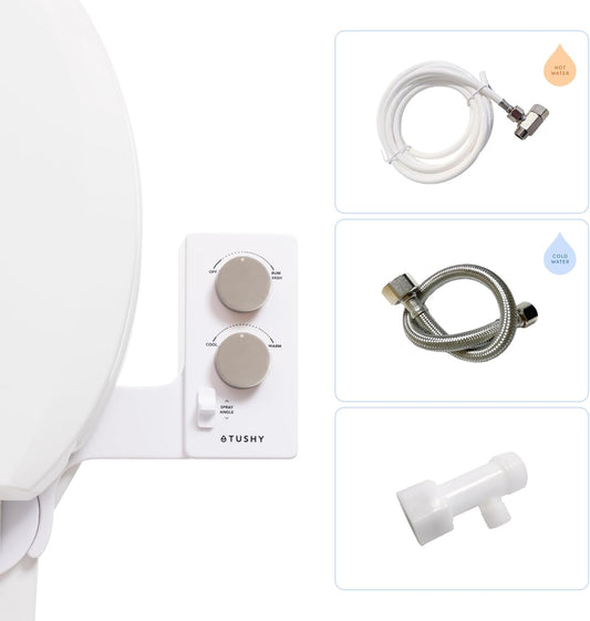 TUSHY Spa Warm Water Bidet Attachment for Toilet. Universal Fit, Easy Install (Requires Sink Access