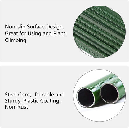 Garmeinea Garden Stakes 48 Inches Plastic Coated Steel Plant Stakes for Growing Climbing Plants, Pack of 25