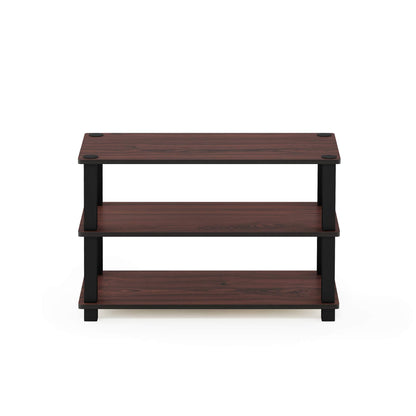 Furinno Turn-S-Tube 3-Tier Shoe Rack, Dark Cherry/Black