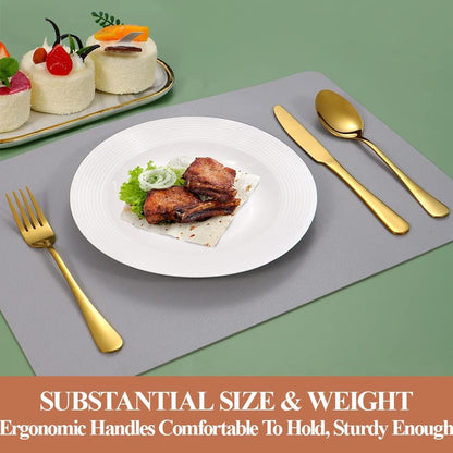 Lazycorner 20 Pcs Gold Silverware Set for 4, Food Grade Stainless Steel Flatware Set Include Fork/Knife/Spoon, Mirror Polished Eating Utensils Sets, Reusable Silverwear Cutlery Set, Dishwasher Safe