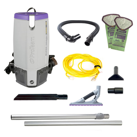 ProTeam Super Coach Pro 10 Commercial Backpack Vacuum with ProLevel HEPA Media Filtration and