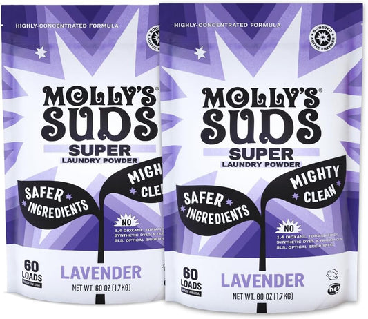 Molly's Suds Super Powder Detergent | Extra Strength Laundry Soap, Stain Fighting | Sensitive Skin