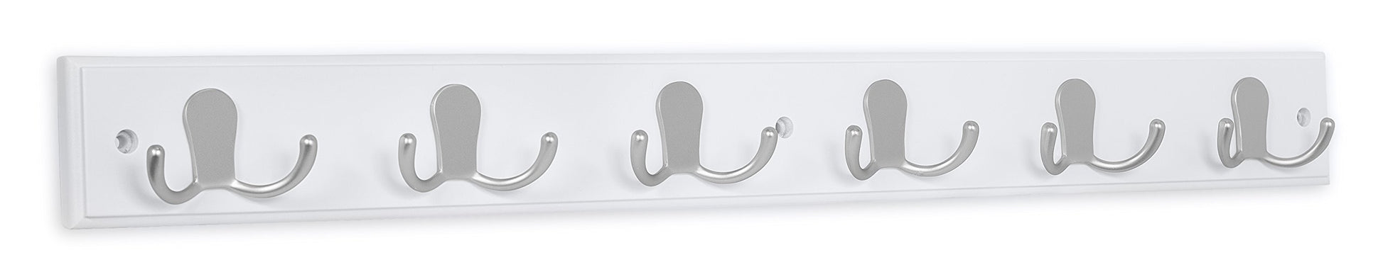 BIRDROCK HOME Dual Hook Coat and Hat Rack - 6 Dual Hooks - 27 Inches - Wall Mount - Decorative Home