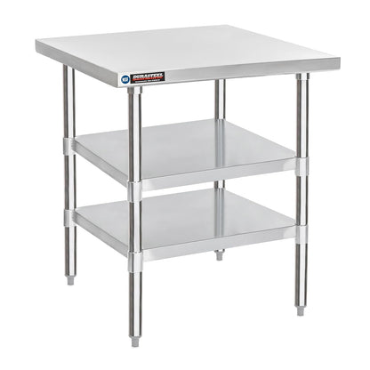 DuraSteel Food Prep Stainless Steel Table - 30 x 30 Inch Commercial Metal Workbench with Adjustable Under Shelf - NSF Certified - for Restaurant, Warehouse, Home, Kitchen, Garage
