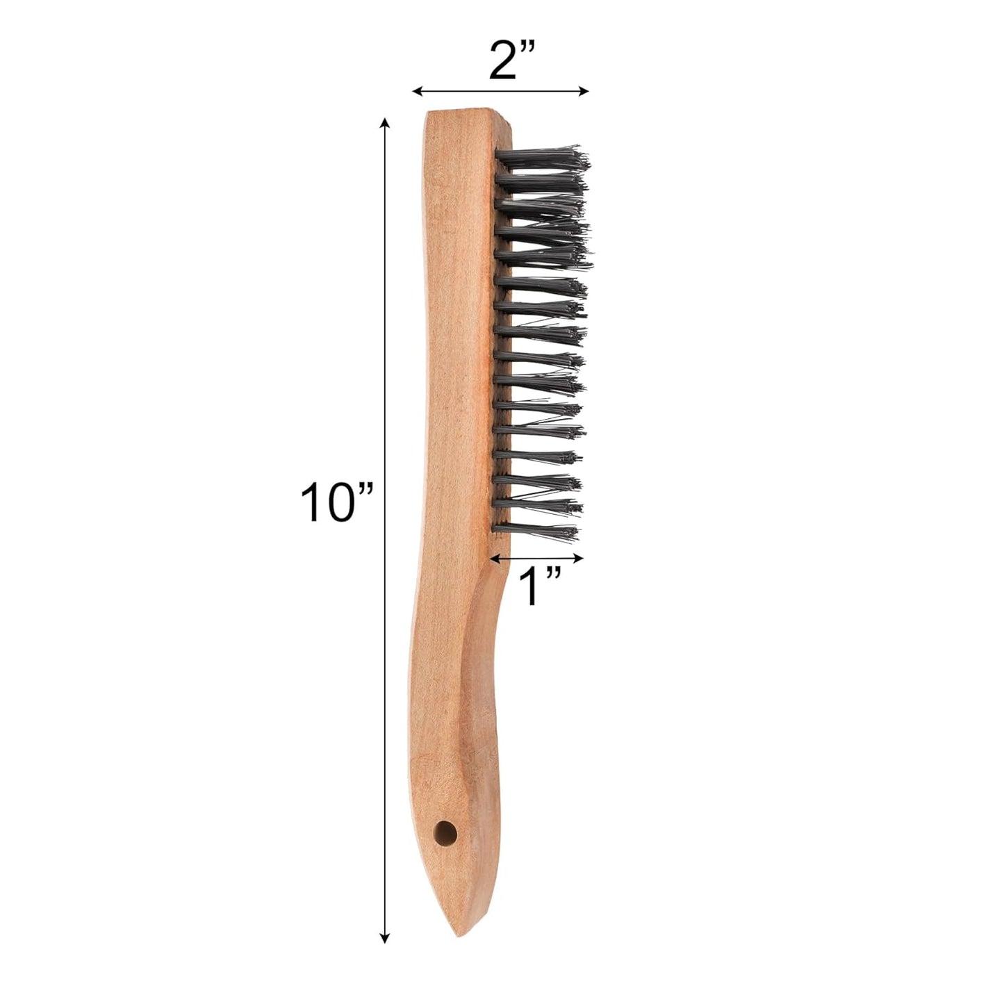 Elsjoy 12 Pack Wire Brush with Wooden Handle, 10 Inch Stainless Steel Wire Scratch Brush Wire Cleaning Brush Set for Removing Rust, Paint, Welding Slag