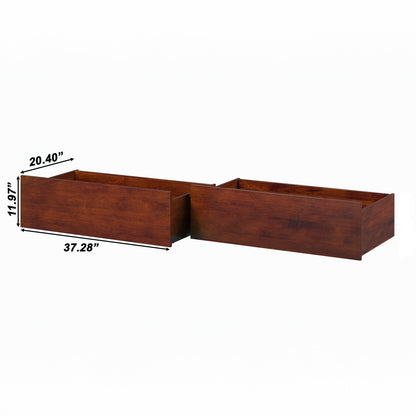 AFI Twin/Full Under Bed Storage Drawers (Set of 2), Walnut