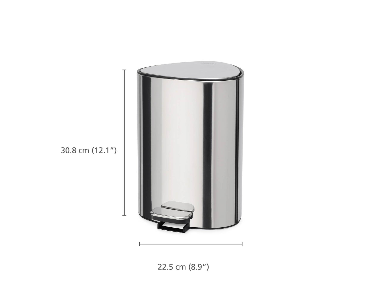 Joseph Joseph EasyStore Luxe Stainless Steel 5 Liter Pedal/1.3 Gallon Trash Can with Bin Liner