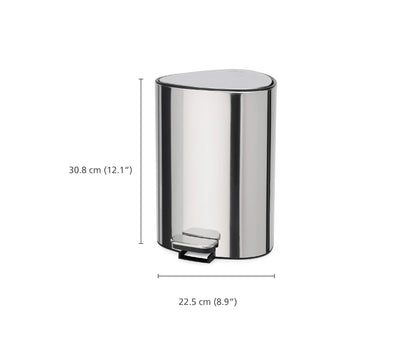 Joseph Joseph EasyStore Luxe Stainless Steel 5 Liter Pedal/1.3 Gallon Trash Can with Bin Liner