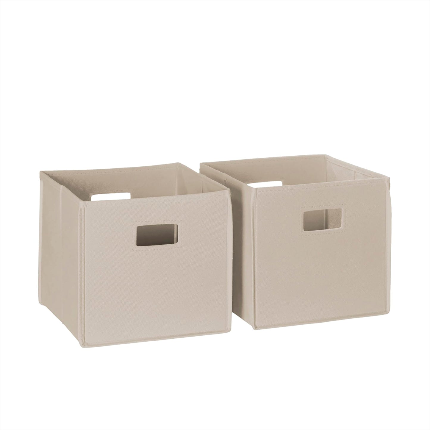 RiverRidge Folding Storage Bins - 2-pack of 10in Tall Taupe Cubes