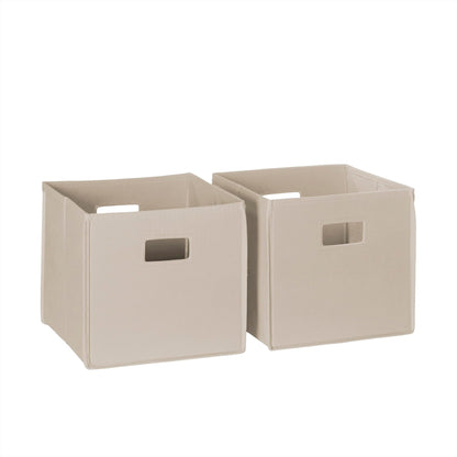 RiverRidge Folding Storage Bins - 2-pack of 10in Tall Taupe Cubes