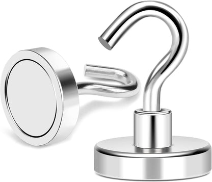 MIKEDE Magnetic Hooks, 80LB+ Heavy Duty Magnetic Hooks Cruise with Epoxy Coating for Refrigerator, Strong Magnet Hooks for Tool Room, Magnetic Metal Hooks for Grill - 8 Pack