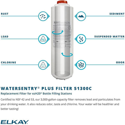 Elkay LZO8WS EZH2O Refrigerated Single Drinking Fountain with Bottle Filling Station and Hands Free Activation - Stainless Steel