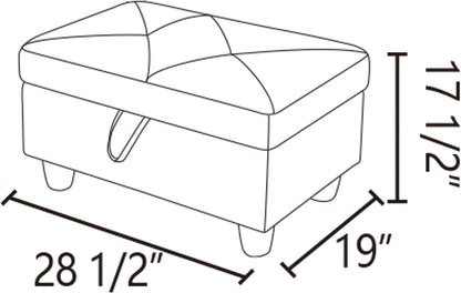 Ottoman Rectangular Storage Ottoman Bench, Flannel Footrest Stool Footstool with Lid for Living Room, Bedroom, Entryway, Dark Gray, 28.5"x19"x17.5"