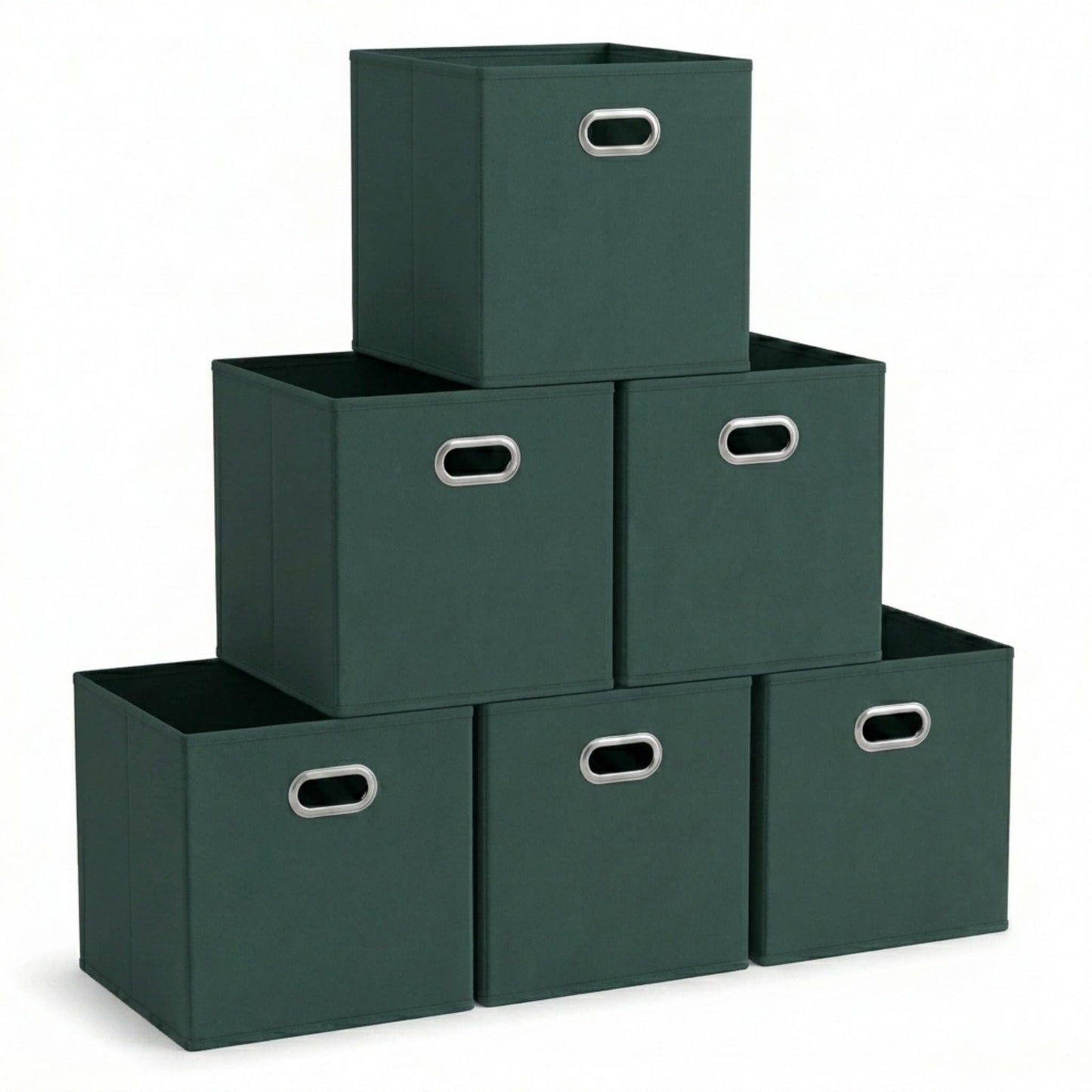 Household Essentials Foldable Fabric Storage Cubes 6-Pack – 11x11x11 Stackable Non-Woven Bins with