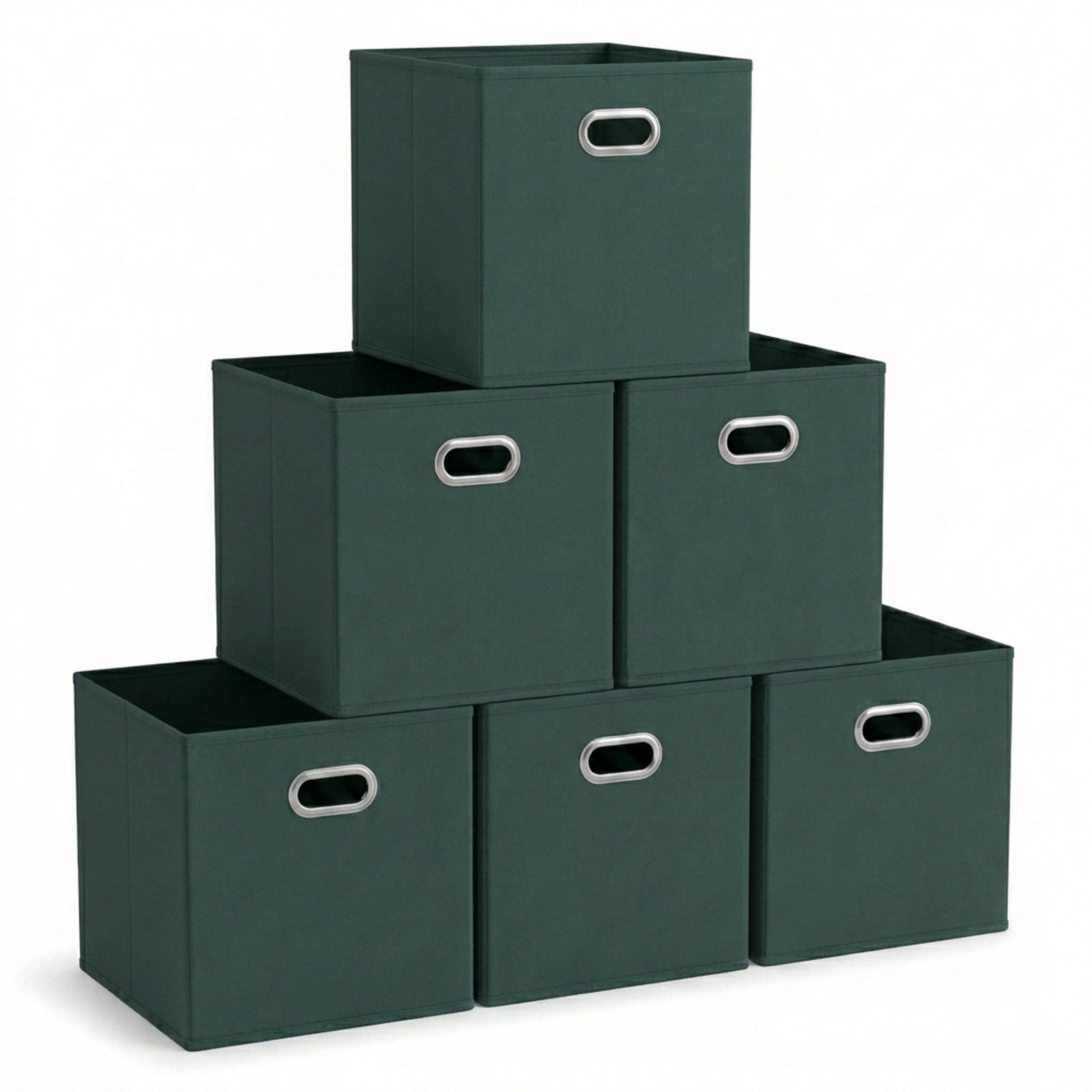 Household Essentials Foldable Fabric Storage Cubes 6-Pack – 11x11x11 Stackable Non-Woven Bins with