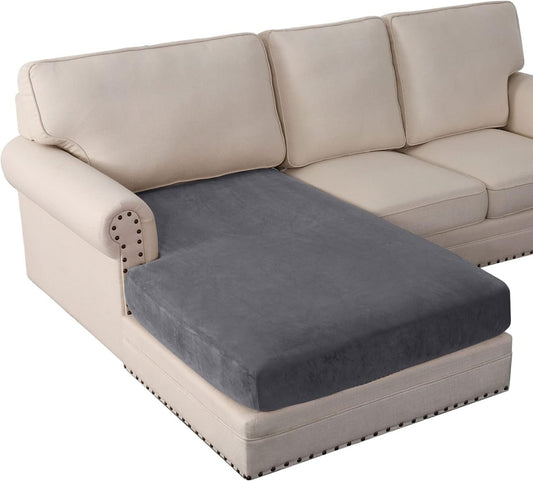 PrinceDeco Sectional Couch Covers Velvet Couch Cover for Dogs Washable L Shaped Couch Cover 1 Piece