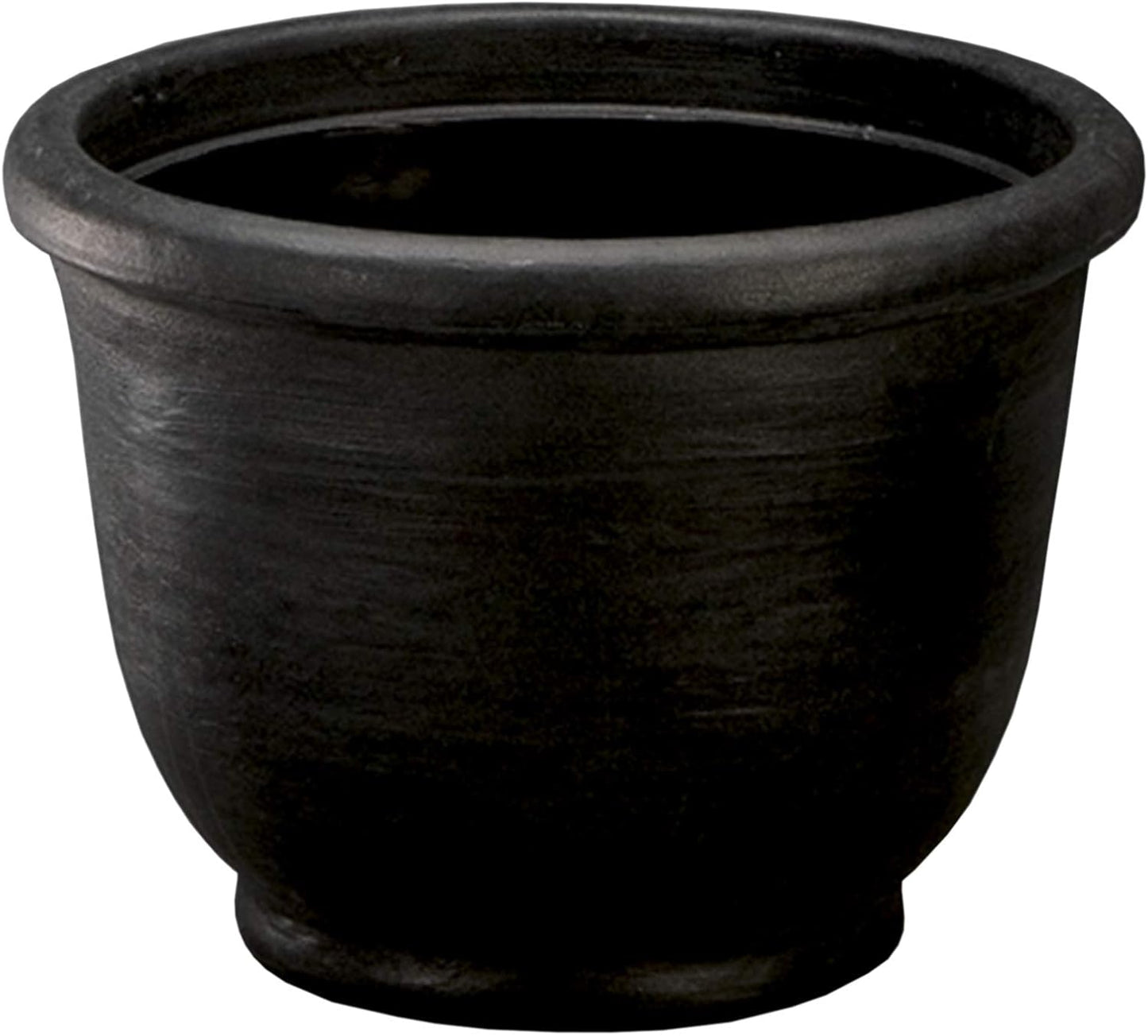 Crescent Garden Agave Planter, Charming Old-World Plant Pot, 18-Inch (Caviar Black)