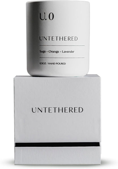 U.0 Luxury Scented Candle – Sage, Orange & Amber | Hand-Poured in USA with 100% Natural Coconut & Apricot Wax | Double Wick, Long-Lasting Aromatherapy Candle for Home, Gift & Relaxation (12.5 oz)