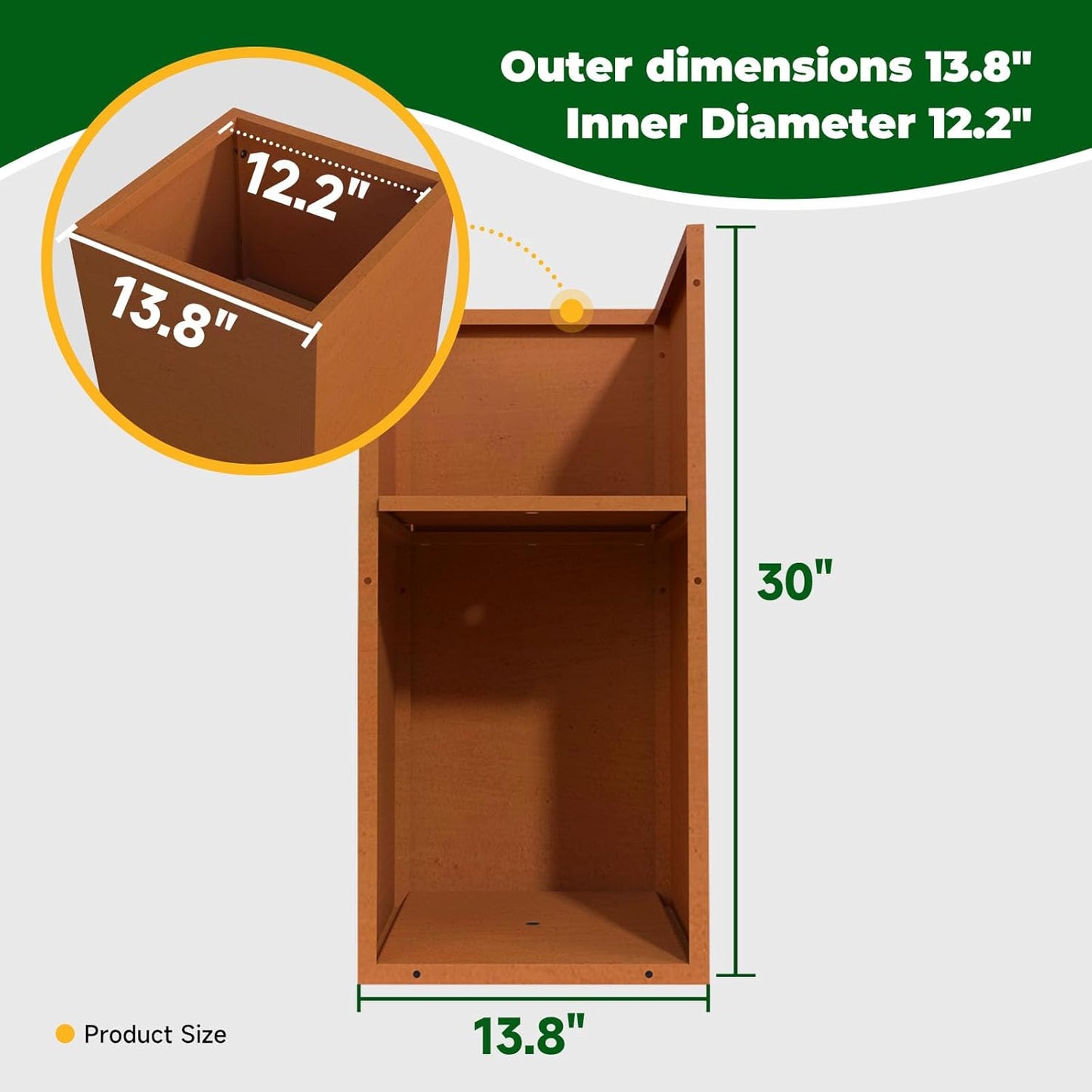 Corten Steel Metallic Heavy Planter for Outdoor Plants 14"x14"x30" Metal Planter Spliced Flower Pot with Partitions for Outside,Indoor,Garden (Corten, 14 * 14 * 30)