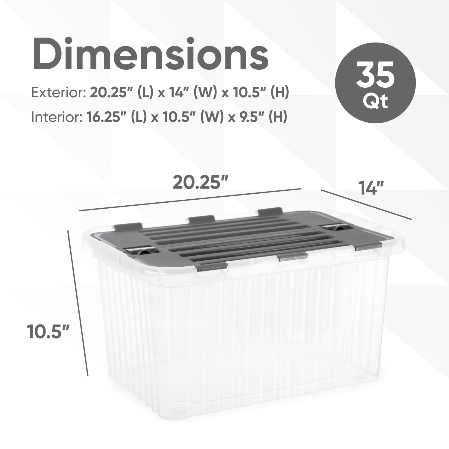 Superio Storage Bins with Lids, Clear Plastic Containers for Organizing, Stackable Totes, BPA Free