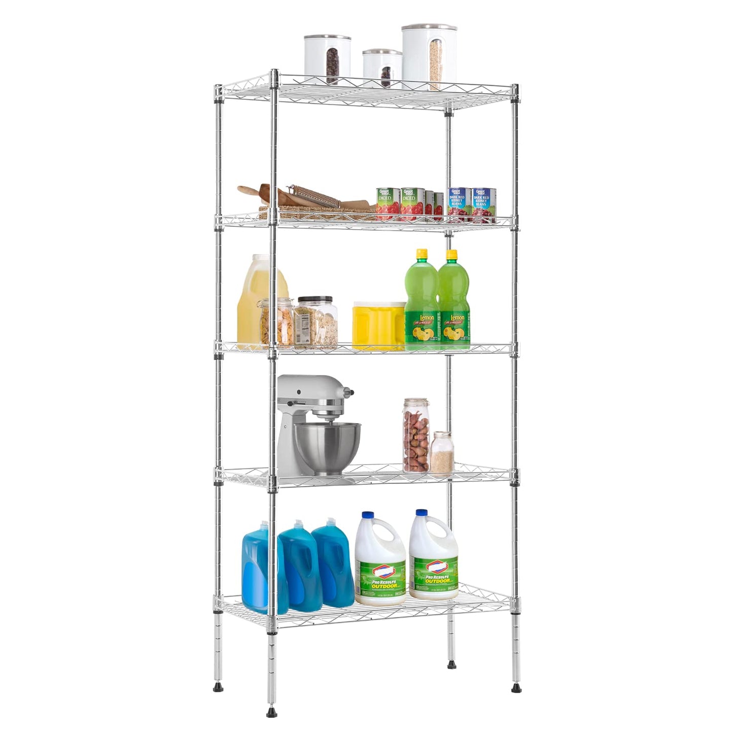 Adjustable NSF-Certified Metal Shelf Wire Shelving Unit Storage for Small Places Restaurant Garage