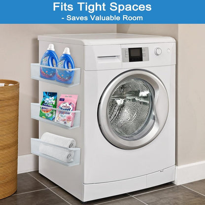 Picowe Magnetic Laundry Organizer, Extra Large Magnet Basket for Laundry Room,16.5lb Capacity Magnetic Shelf for Washer /Dryer, Fridge & Small Spaces (XL, White)